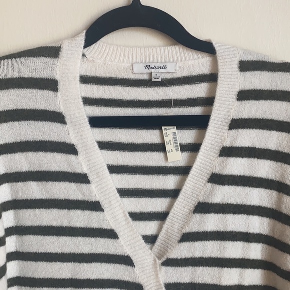 NTW MADEWELL WRAPFRONT SWEATER IN ELTHORNE STRIPE - Picture 5 of 10